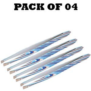 Forgica Professional Stainless Steel Paper Coated Tweezers Pack of 04